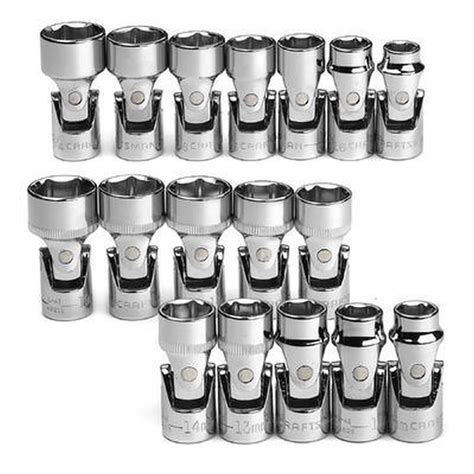 Craftsman 17 pc. Standard and Metric Flex Socket Set 6 pt. 3/8 in. Drive