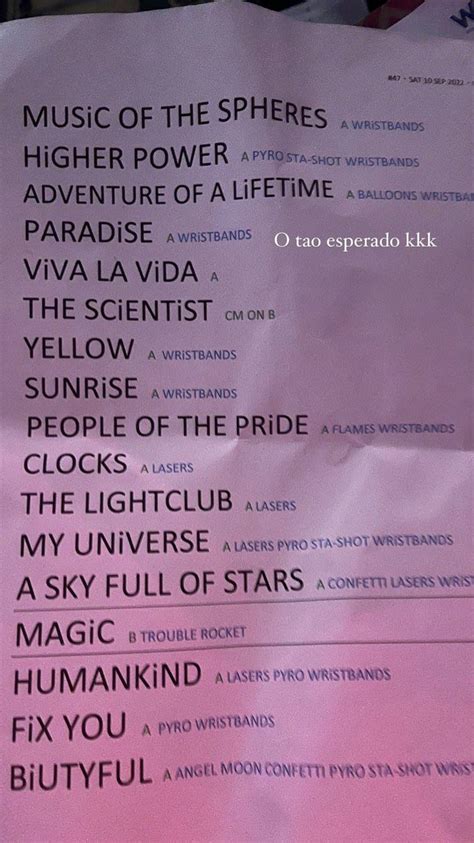 Setlist Coldplay - Rock in Rio / September-10 : r/Coldplay