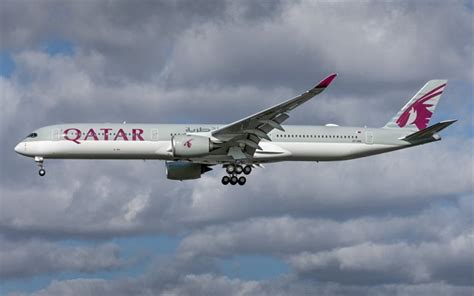 Download wallpapers Airbus A350-1000, passenger plane, airliner, Qatar ...