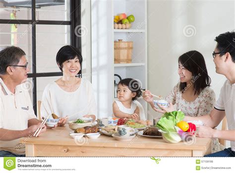 Asian Chinese Family Dining Stock Image - Image of generation, drink ...