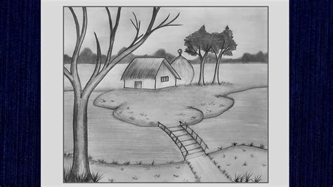 Easy Drawing Of Landscape Scenery