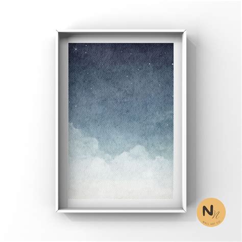 Blue Sky Art Prints Set of 3, Night Sky Posters, Starry Night Wall Art ...