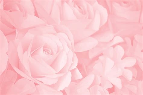 Premium Photo | Pink rose paper flowers decorative background.