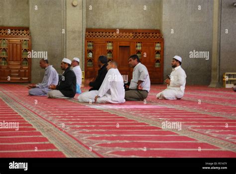 Men inside Masjid Quba, the very first Mosque that was built, Medina ...