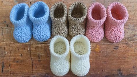 Easy Crochet Baby Booties In Different Sizes