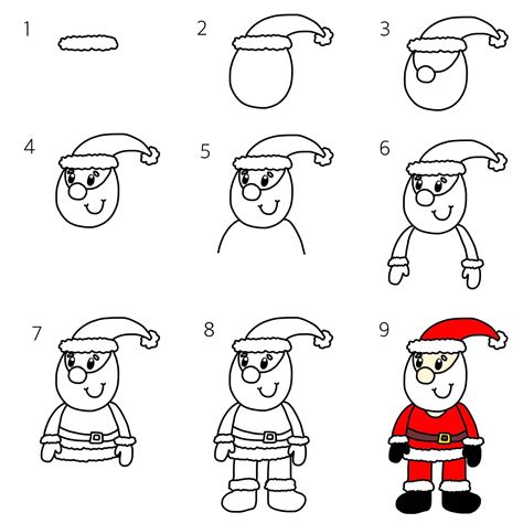 Drawing Santa Claus Step By Step – Warehouse of Ideas