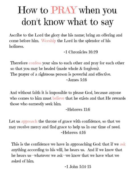 At a loss for words when you pray? This guide is free to print off and ...