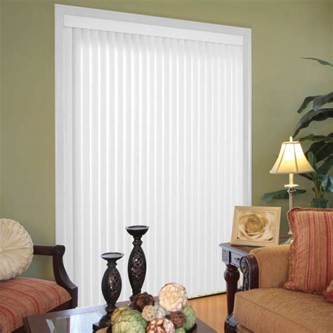 Hampton Bay 3.5 in. W x 102 in. L Smooth White 3.5 Vertical Blind ...