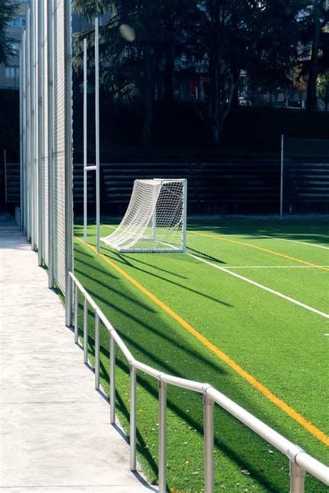 Soccer Field and Gate with an Artificial Turf Field. Soft Focus, Bokeh ...