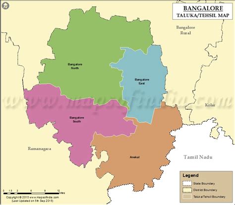 Bangalore Tehsil Map, Bangalore Taluk Map