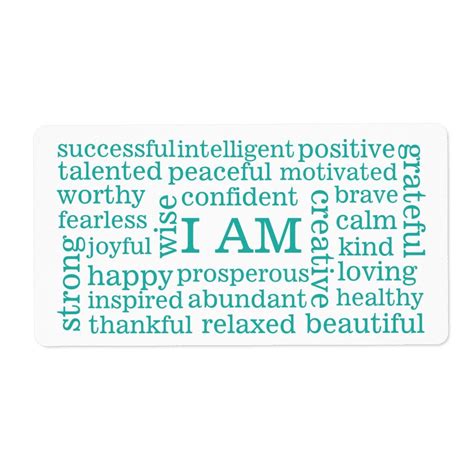 Positive Affirmations I AM words for Success Label | Zazzle.com in 2021 ...