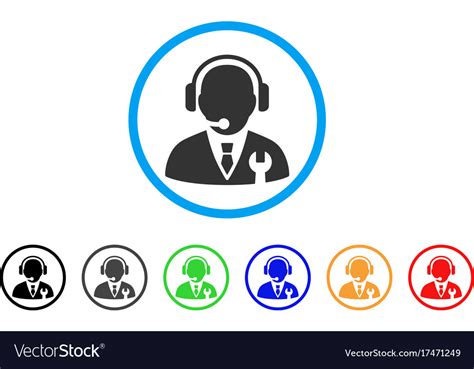 Service manager rounded icon Royalty Free Vector Image