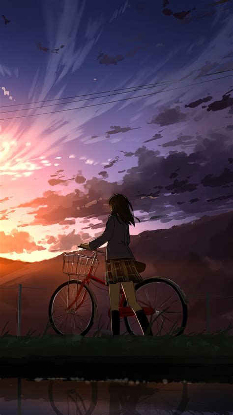 Sunset, Scenery, Anime, Anime Girls HD Phone Wallpaper | Rare Gallery