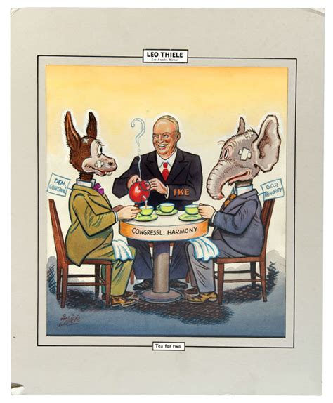 Hake's - DWIGHT EISENHOWER POLITICAL CARTOON ORIGINAL ART.