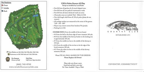 Scorecard - Twin Hills Country Club