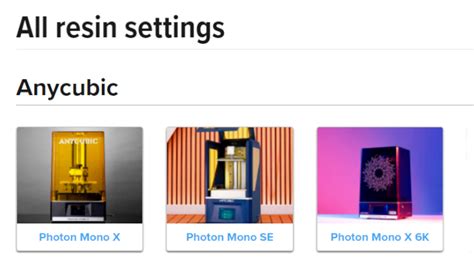 Open Database Shares Resin 3D Printing Settings | LaptrinhX