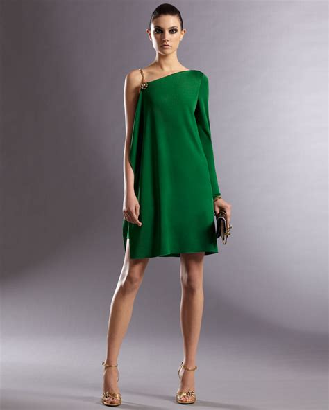 Lyst - Gucci Asymmetric Dress in Green