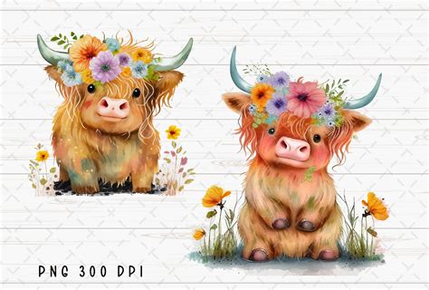 Highland Cow Svg Cow Svg Cow With Flowers On Head Svg Cute Cow Svg ...