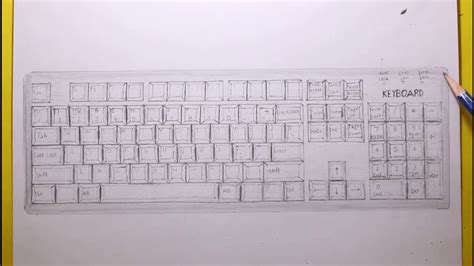 How to draw computer keyboard how to draw keyboard step by step very ...