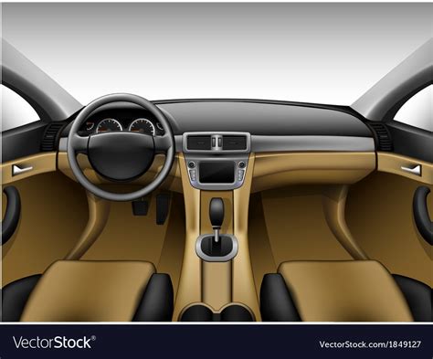 Light beige leather car interior Royalty Free Vector Image