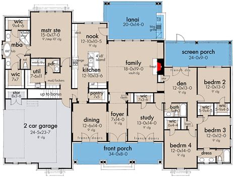 4-Bedroom Modern Farmhouse Plan with Three Fresh Air Spaces - 16918WG ...