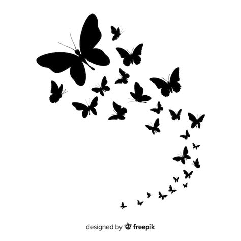 Premium Vector | Butterfly swarm silhouette background