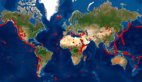 Mapa De Volcanes En El Mundo