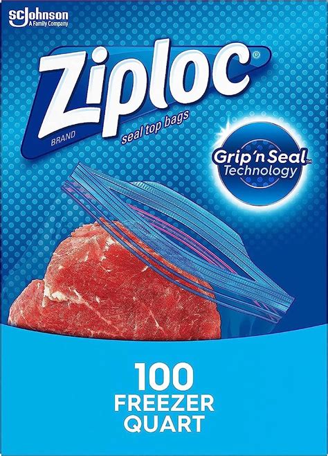 Amazon.com: Ziploc Quart Food Storage Freezer Bags, New Stay Open ...