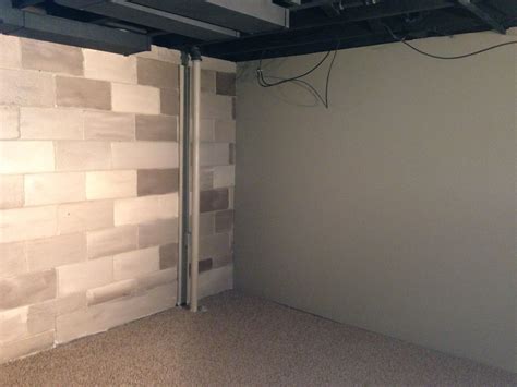 Painted cinder block | Basement remodel diy, Basement makeover, Modern ...