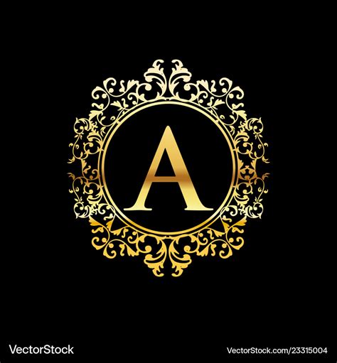 Gold luxury logo design Royalty Free Vector Image