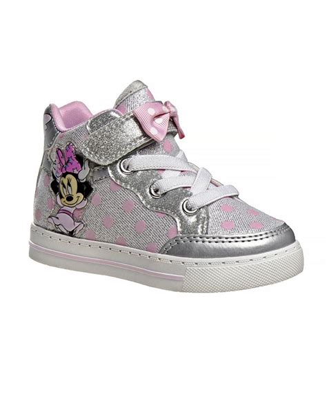 Disney Little Girls Minnie Mouse Light Up Canvas Sneakers - Macy's