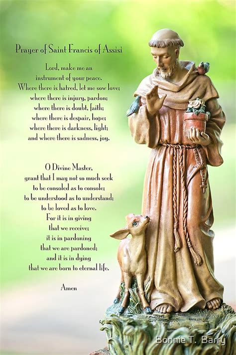 "Prayer of St. Francis of Assisi" by Bonnie T. Barry | Redbubble