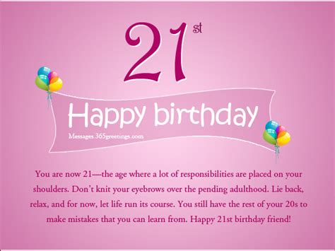 21st Birthday Wishes, Messages and Greetings - 365greetings.com