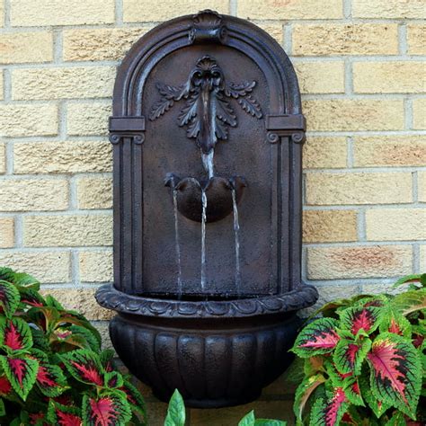 Sunnydaze Florence Solar Garden Outdoor Wall Fountain with Solar Pump ...