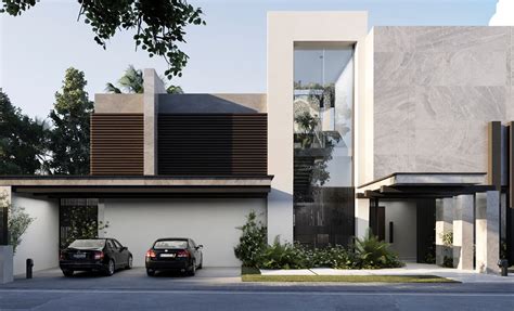 Modern Villa exterior design - Entrance on Behance