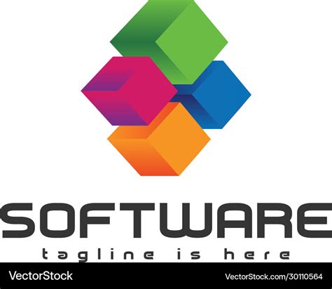 Digital software logo Royalty Free Vector Image