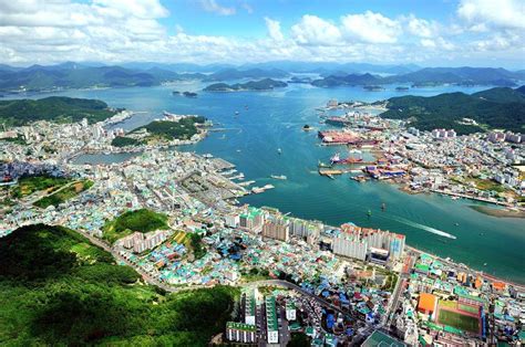 Aerial shot of Tongyeong, South Gyeongsang Province, South Korea [1200× ...