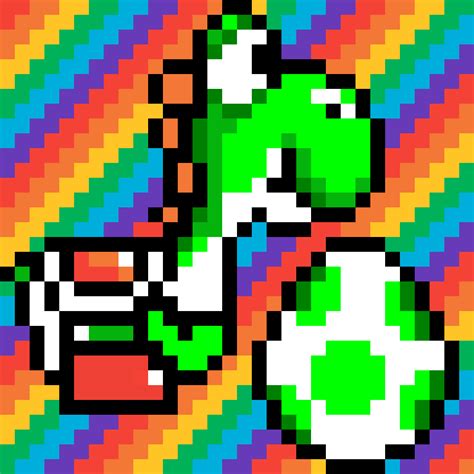 Pixilart - Super Mario World Yoshi (SNES) by Moneyruler101