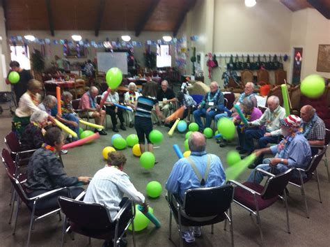 Pool "noodles" and balloons. Staying active and having fun all at the ...