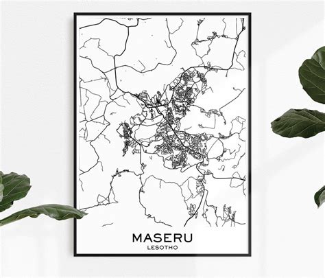 Maseru Map Print Map Print Maseru City Print Maseru Maseru | Etsy