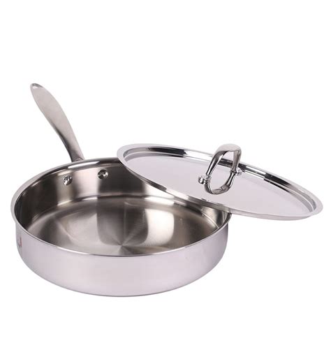 Buy Stainless Steel Fry Pan with Lid by Bergner- 3.1 Ltr Online ...