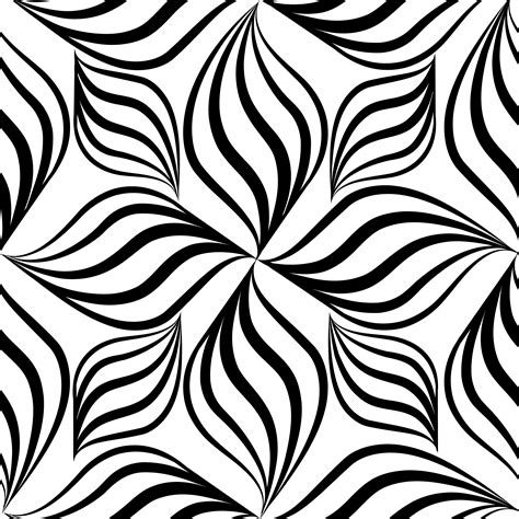 Abstact seamless pattern. Floral line swirl geometric ornament 588704 ...