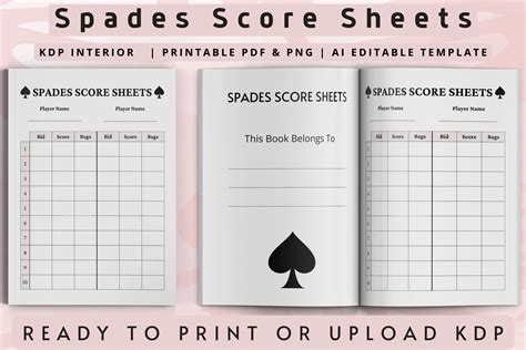 Spades Score Sheet Graphic by Interior Creative · Creative Fabrica