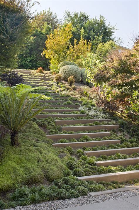 Landscape Design Idea – Steps With Integrated Greenery | Sloped ...