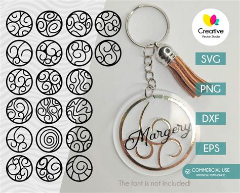 Round Keychain SVG Bundle | Creative Vector Studio