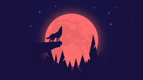 Howling Wolf Night Moon 4K Wallpapers | Wallpapers HD