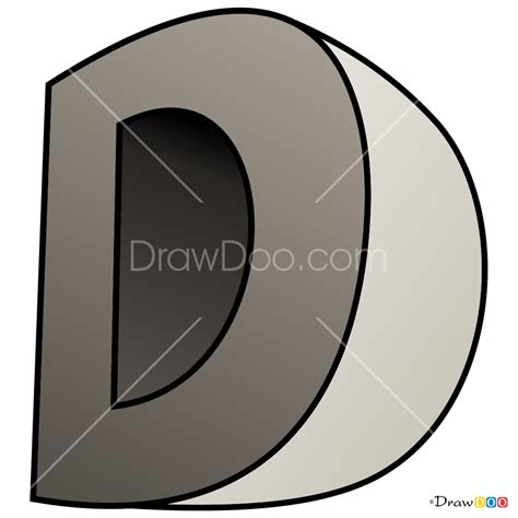 How to Draw D, 3D Letters