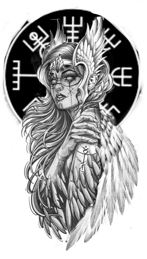 Female Valkyrie Symbol Tattoo