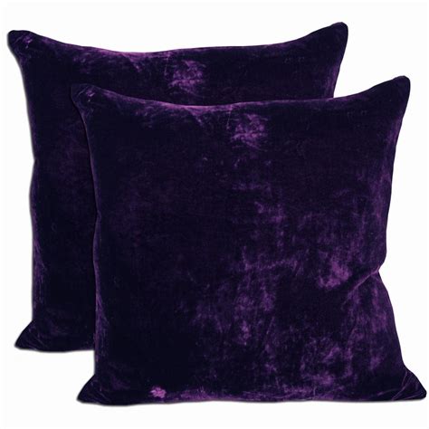 Cozy Quarters Inc Purple Velvet Feather and Down Filled Throw Pillows ...