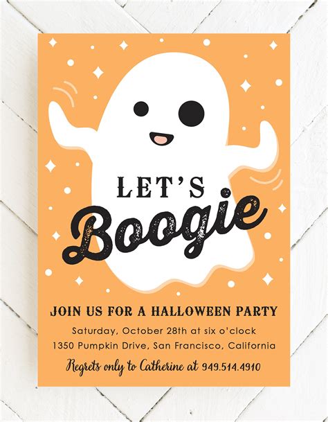 Let's Boogie Halloween Invitations | Halloween birthday party ...